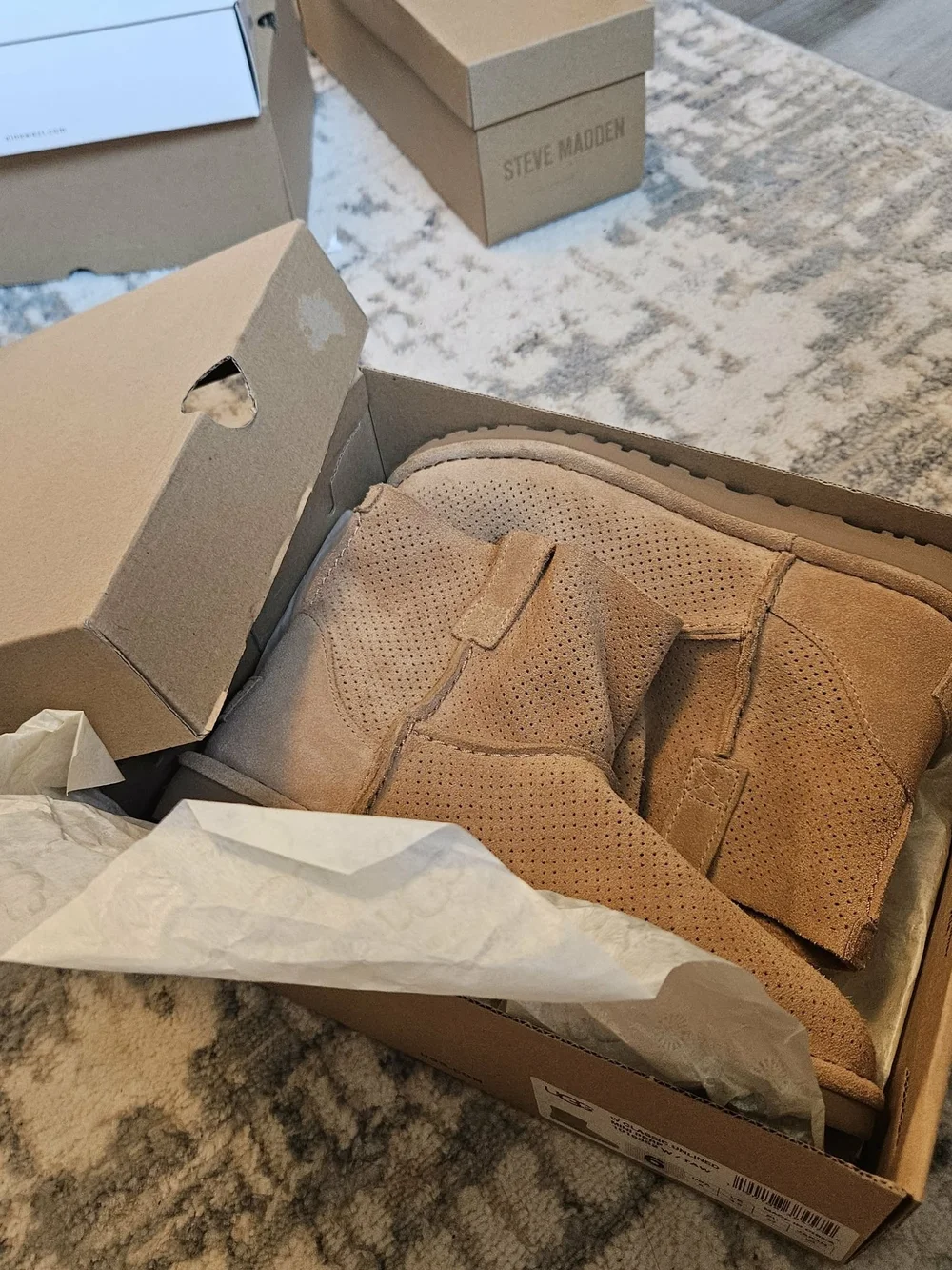 UGG Classic Mini Perforated Suede Boot - Chestnut